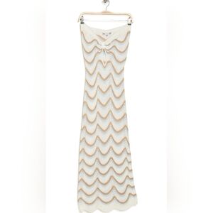 Madden Girl Strapless Dress in White and Tan